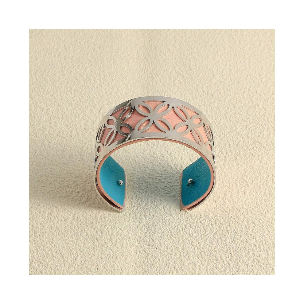 (0025-Pink)Vintage Leather Bracelet For Women with Mariposa Pattern Georgette Interchangeable Style Double face Fashion jewelry gift for desktop/race
