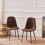 (Brown, 2) 2/4/6x Dining Chairs metal Legs Home office 8