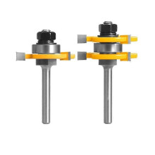 2Pcs 6Mm Joint Assembly Router Bit Set Tongue & Groove T-Slot Milling Cutter for Woodwork Cutting T