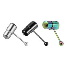 3pcs Vibrating Stainless Steel Tongue Ring Barbell Tongue Piercing Jewelry stcyv