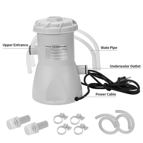530gal Pool Cleaner Circulation Filter Pump UK Plug