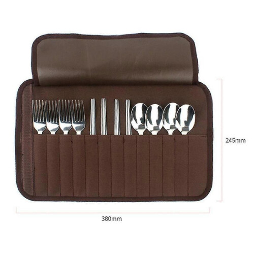 Camping Tableware Storage Bag 4 People Outdoor Fold Tableware Set Spoon Spork Chopsticks for Campi 2