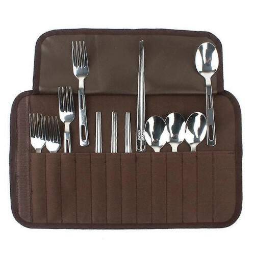 Camping Tableware Storage Bag 4 People Outdoor Fold Tableware Set Spoon Spork Chopsticks for Campi 1
