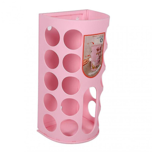Pink Wall Mounted Plastic Bag Storage Container Holder Organizer 1