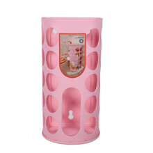 Pink Wall Mounted Plastic Bag Storage Container Holder Organizer