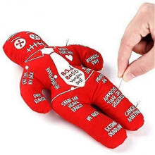 (Red) Bad Boss Voodoo Doll Stress Relief Reducer Best Novelty Gift For Pink Elephant Exchange Polyester Holiday Party Gifts fast-Good