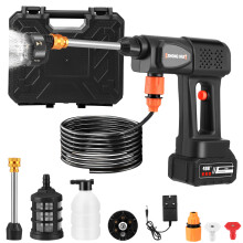 Cordless Pressure Washer 21V, Portable Washer with 6-in-1 Nozzle, 30 Bar Battery Powered Jet Washer for Car Washing, Garden Cleaning & Outdoor Use