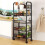 5 Tier Rolling Storage Cart Metal Utility Cart Stackable Removable Kitchen Mesh Shelves with Wheels 1