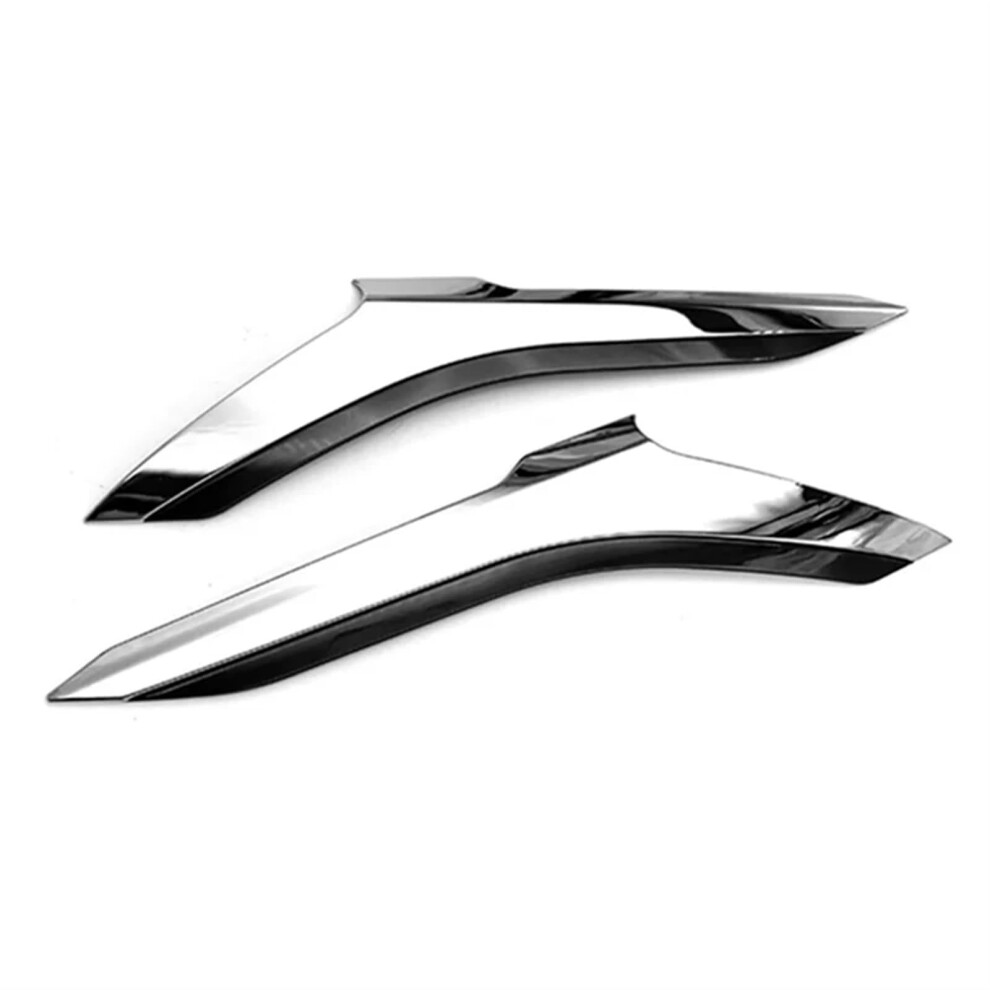 Car Headlights Eyebrows, Abs Headlight Eyebrow Trim Compatible For Toyota Alphard Vellfire 20162019 Silver 689788534060