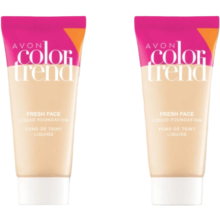 Avon Color Trend Fresh Face Liquid Foundation SPF 15 Natural (2x) Oil-Free, Lightweight, Long-Lasting, Hides Blemishes, Radiant Finish, 30ml