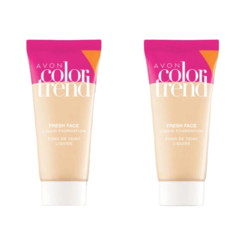 Avon Color Trend Fresh Face Liquid Foundation SPF 15 Natural (2x) Oil-Free, Lightweight, Long-Lasting, Hides Blemishes, Radiant Finish, 30ml