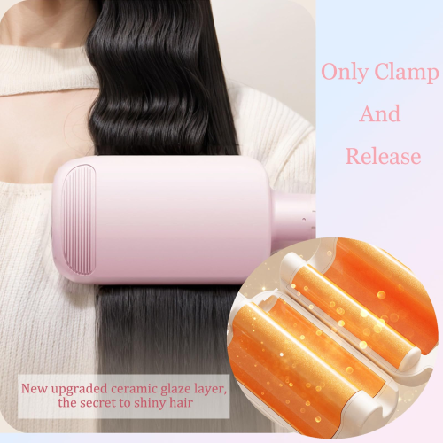 32mm Ceramic Curling Wand Hair Waver, 3 Barrel Curling Iron for Beach Waves with 4 Temperature Settings, Anti Scald Design & Auto Shut Off 1