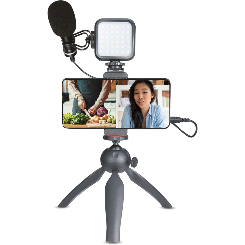 Photos - Holder / Car Charger Xqisit Vloging Kit Tripod Lights Mount Microphone 4 in 1