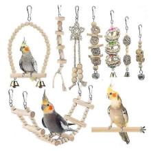 9 Packs Bird Toys Hanging Bell Bird Cage Toys Parrot Swing Chewing Toys