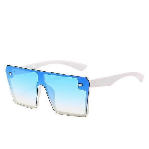 (Blue) Oversize Square Uv Protection Polarized Sunglasses Retro Flat Top Gradient Glasses Eyewear Sunglasses