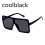 (Blue) Oversize Square Uv Protection Polarized Sunglasses Retro Flat Top Gradient Glasses Eyewear Sunglasses 3