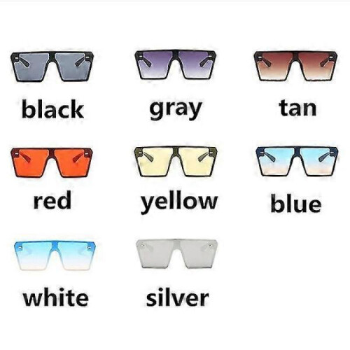 (Orange) Oversize Square Uv Protection Polarized Sunglasses Retro Flat Top Gradient Glasses Eyewear Sunglasses 2