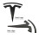 (3 Gloss Black Back) Metal Replacement Sticker For Tesla Model 3 Y Front Back Trunk Logo Replace Emblem Decals Stickers Accessories 3
