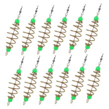 12pcs Spring Bait Fishing Spring Feeder Carp Hook Carp Fishing Feeder Coil 10ft Fishing Lures