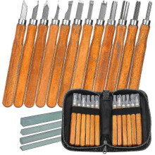 Wood Carving Tools Kit, 12pcs Wood Carving Kit with Whetstone And Storage Bag, Stripping Knife Wood Carving, Diy Carving Tool for Carpenter, Hobbyist