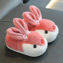 (32-33,Red)Kids Bunny Slippers Winter Plush Slippers Non Slip Warm Sandals For Children