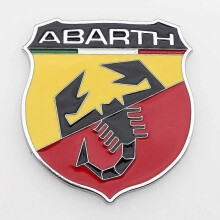 (Abarth-BDJ D, Metal) 3d Metal Abarth Scorpion Logo Car Fender Side Sticker Tail Badge Creative Decoration Rear Trunk Emblem Styling Auto Accessories