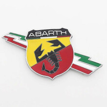(Abarth-DJ D, Metal) 3d Metal Abarth Scorpion Logo Car Fender Side Sticker Tail Badge Creative Decoration Rear Trunk Emblem Styling Auto Accessories