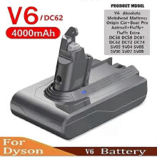 (V6  4000mAh) con 6000mAh 21.6V Batterie for Dyson V6 V7 V8 V10 V11Series SV03 DC62 SV11 SV10 SV12 SV14 SV15 Handheld Vacuum Cleaner Spare battery