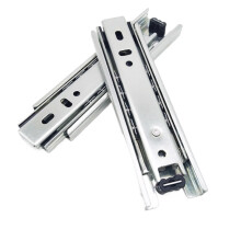 1pair Thickened ThreeSection Mute Track Small Drawer Slide Rail ThreeFold Track 4 Inch 10cm, 6 Inch 8 Inch(Black 12inch30CM)