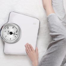 Analog Mechanical Scale Retro White Scales for Body Weight 300 Lbs /136 Kg Oversized Dial Precision Measurement, 35316.5cm Scales