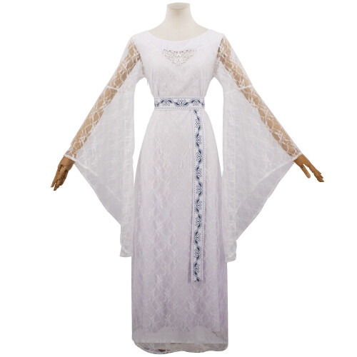 White Elf Queen Robe (L) Womens Galadriel Cosplay Costume – White Elf Queen Wedding Dress ...