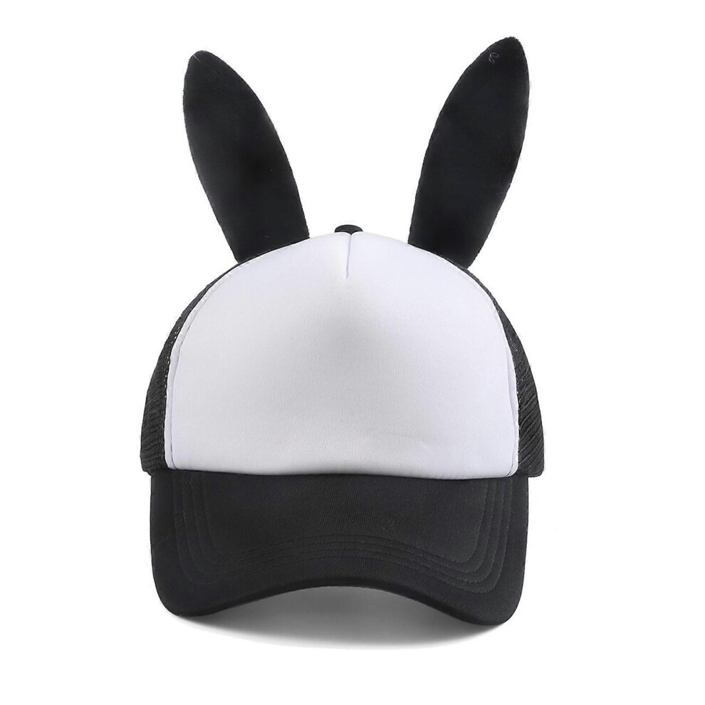 (Red, One size) Ear Baseball Hat Trendy Sports Hat Casual Outdoor Hat Sun Protecting Headwear for Men and Women  Black