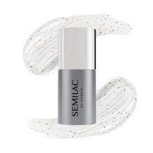 Semilac T13 Top Coat No Wipe Blinking Copper & Gold Flakes 7ml