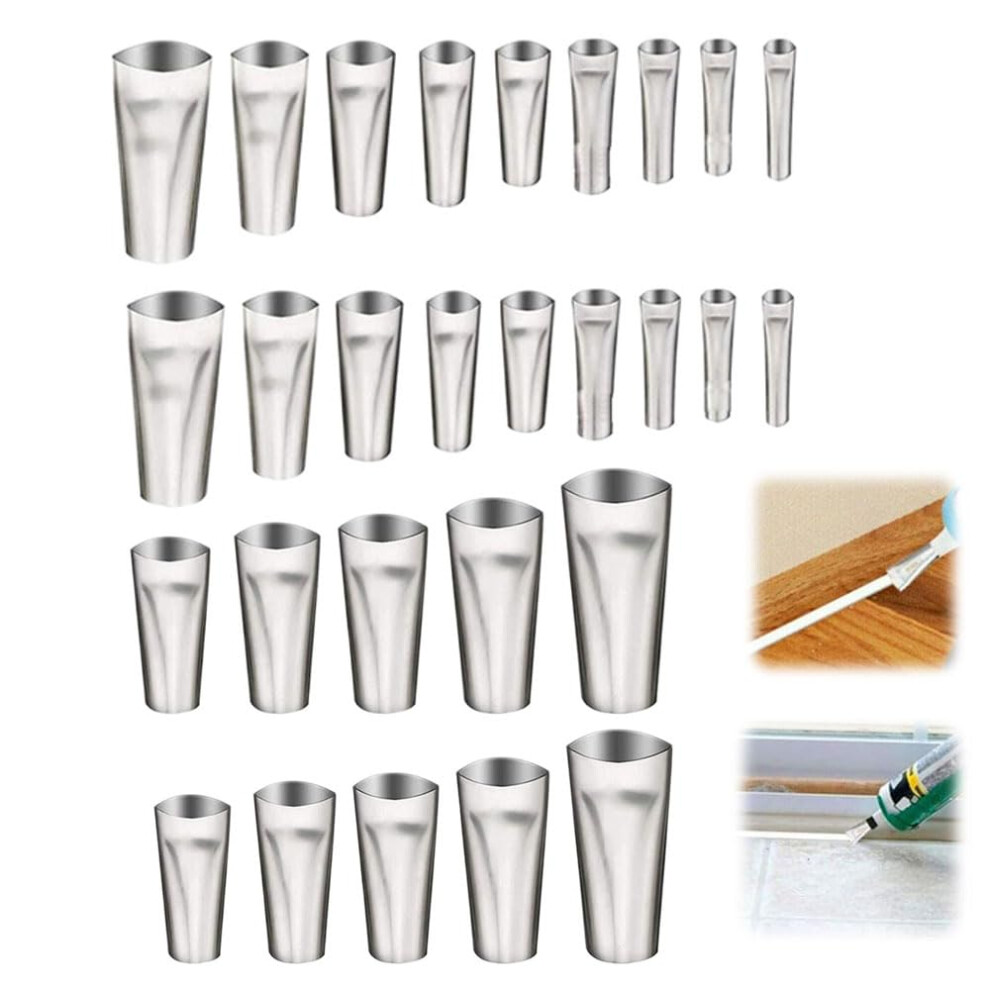 Reusable Sealing Nozzle Finishing Tool,   Stainless Steel Caulking Nozzles Kit