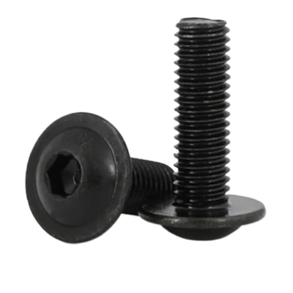 2Pcs50pcs M2 M2.5 M3 M4 M5 M6 M8 M10 Grade 10.9 Black Hex Hexagon Socket Round Button Flange Head With Washer Collar Screw(M8x40 5Pcs) 6493810907425