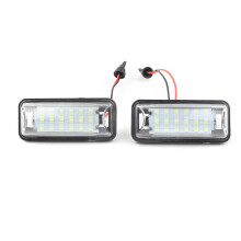 Cnfang4 Car LED White License Plate Lights Assembly Exterior Auto Number Plate Frame Light Lamps for Subaru Forester 20132018