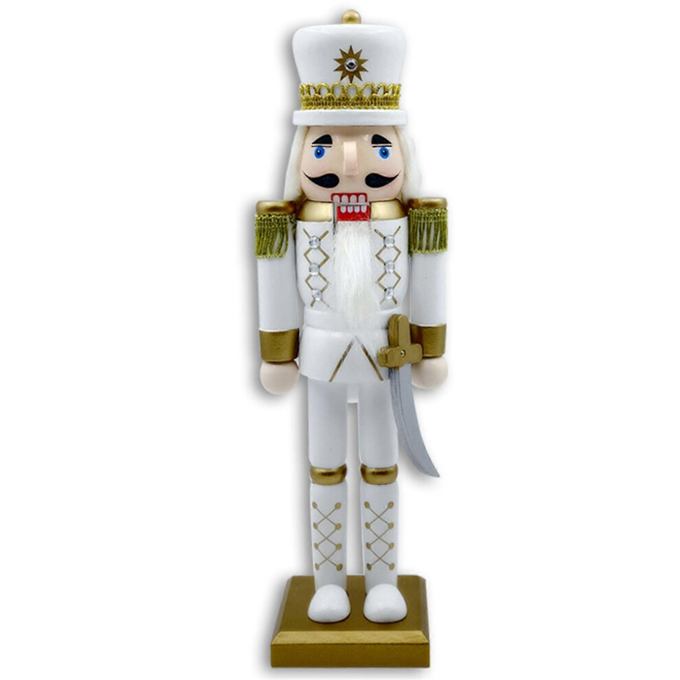 (LL0013, One size) Christmas Nutcrackers Ornament, Traditional Wood Nutcrackers Soldier, Golden Christmas Nutcrackers Decorations