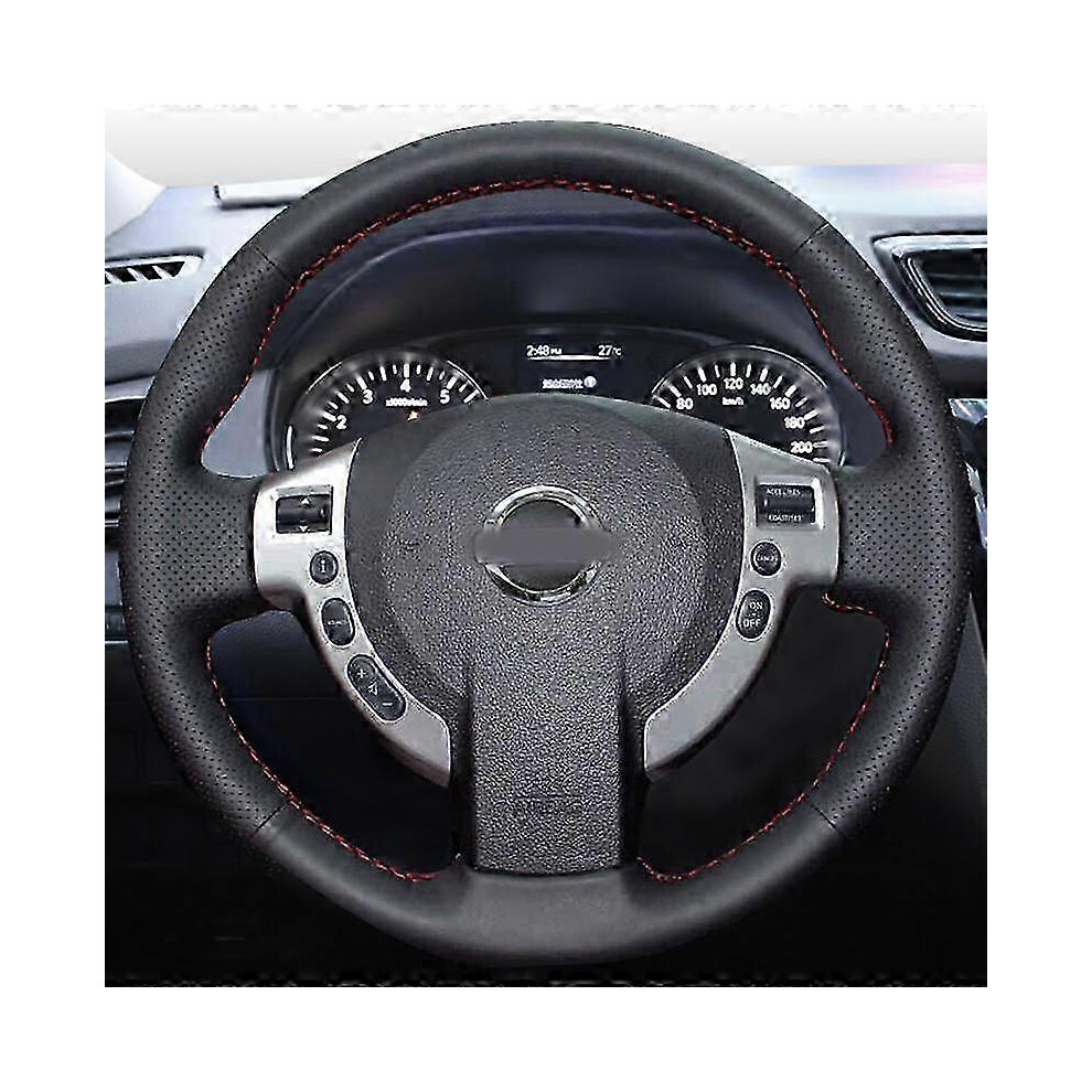 (orange thread)conHand-Stitched Leather steering wheel covers for Nissan Qashqai J10 X-TRAIL NV200 2008-2012 Car-Styling
