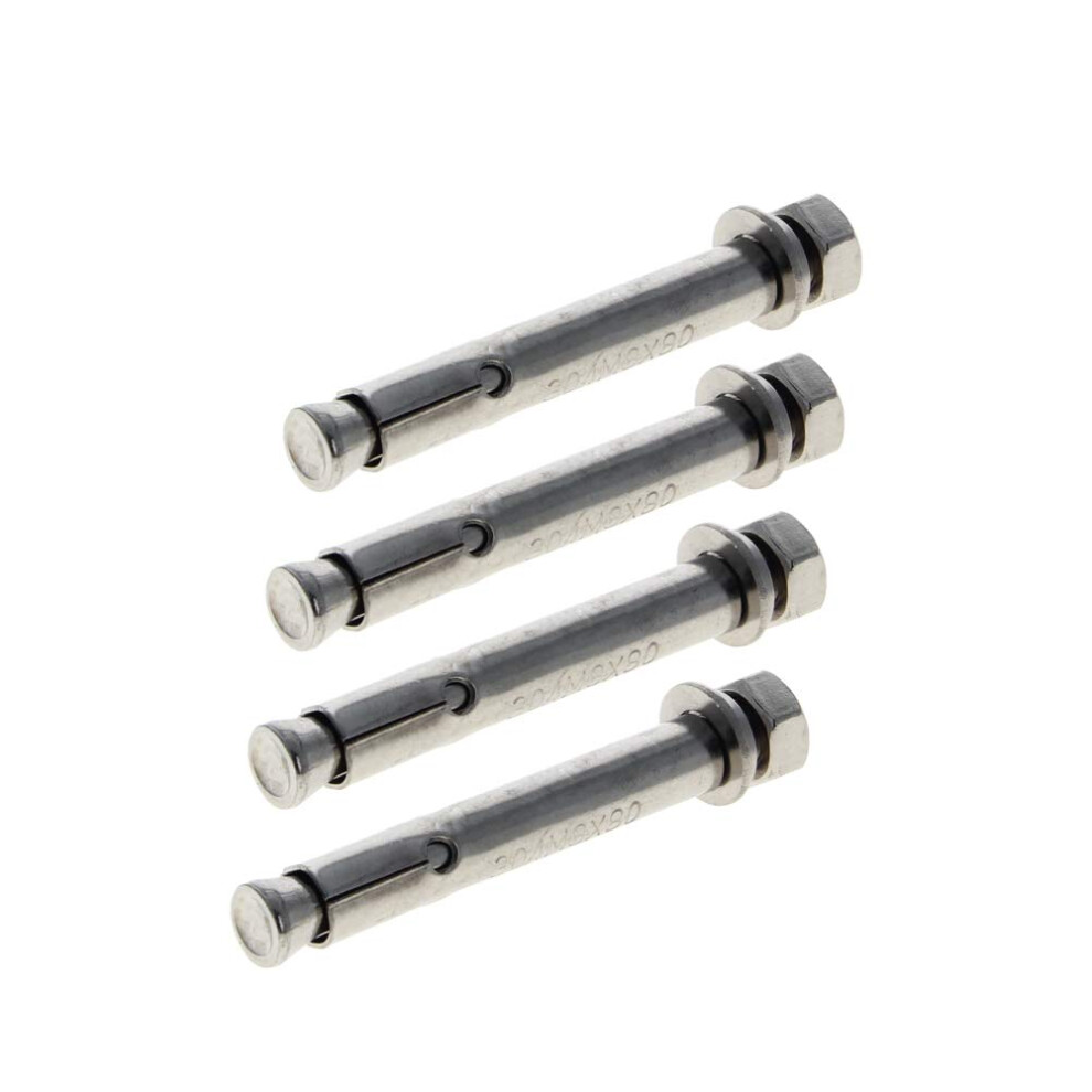 M8x80mm 304 Stainless Steel Expansion Bolts Hex Nuts Sleeve Anchor Fastener For Fence Home Installation Air Conditioning 4Pcs 6493810843105
