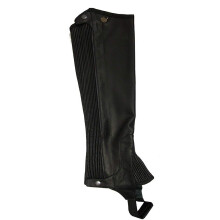 Ladies Pro Top Grain Leather Half Chaps , Black , Small