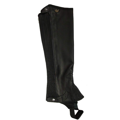 Ladies Pro Top Grain Leather Half Chaps , Black , Small