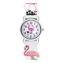 (WHITE) con cute Flamingo Cartoons Watch For Children Girls