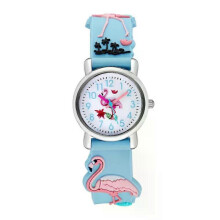 (SKY BLUE) con cute Flamingo Cartoons Watch For Children Girls