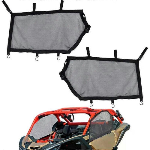 con UTV Right & Left Window Net for Can-Am Maverick X3 2017-2021 Window Shade Shield Roll Cage Mesh Net Door Scratch Prevention