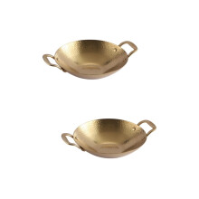 2pcs Pot Stainless Cookware Skillet Home Cooking Pan Sukiyaki Pan Chinese Cooking Wok