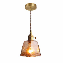 LED Chandeliers, Vintage Brass Glass Chandelier Fashion Creative Pendent Lamp