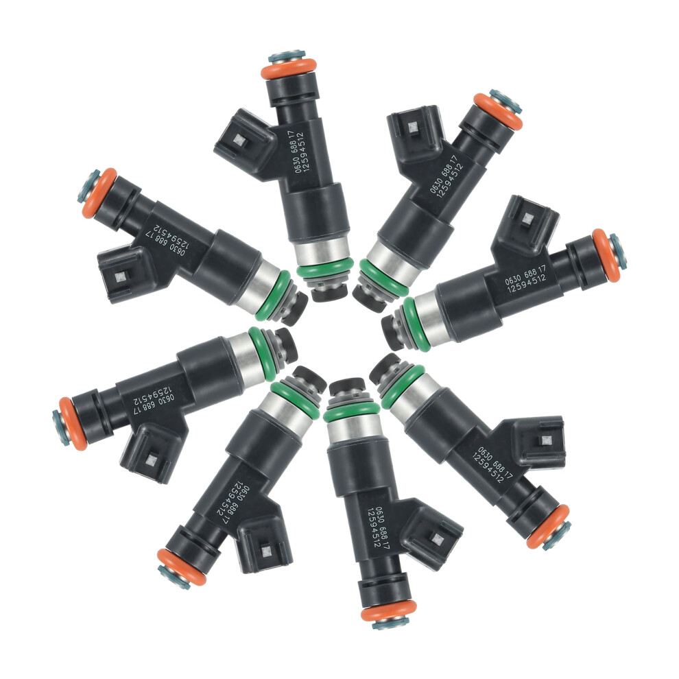Fuel Injector Nozzle Replacement 12594512 For Gmc Sierra 1500 4.3L 4.8L 5.3L 6.0L 6.2L 20072009 (Set Of 8) 689788537948
