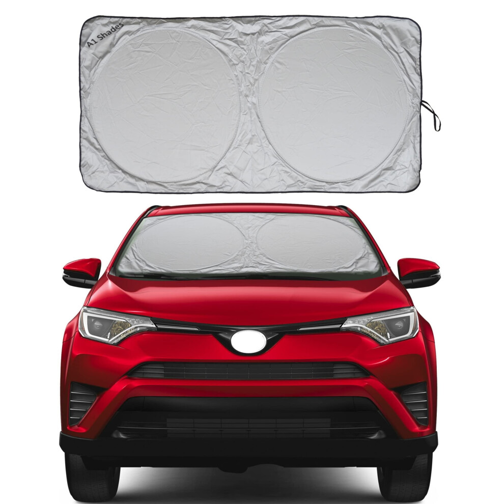 Car Windshield Sun Shade With Storage Pouch By A1 Sunshade Retractable 689788537771
