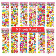 (WHITE) con 5/12Sheets 3D Bubble Dress Up Girls Stickers Cartoon Princess Change Clothes DIY Kawaii Toys Children Birthday Party Decoration