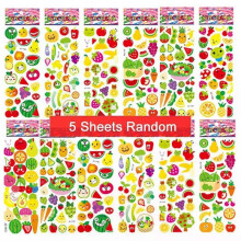 (Silver) con 5/12Sheets 3D Bubble Dress Up Girls Stickers Cartoon Princess Change Clothes DIY Kawaii Toys Children Birthday Party Decoration